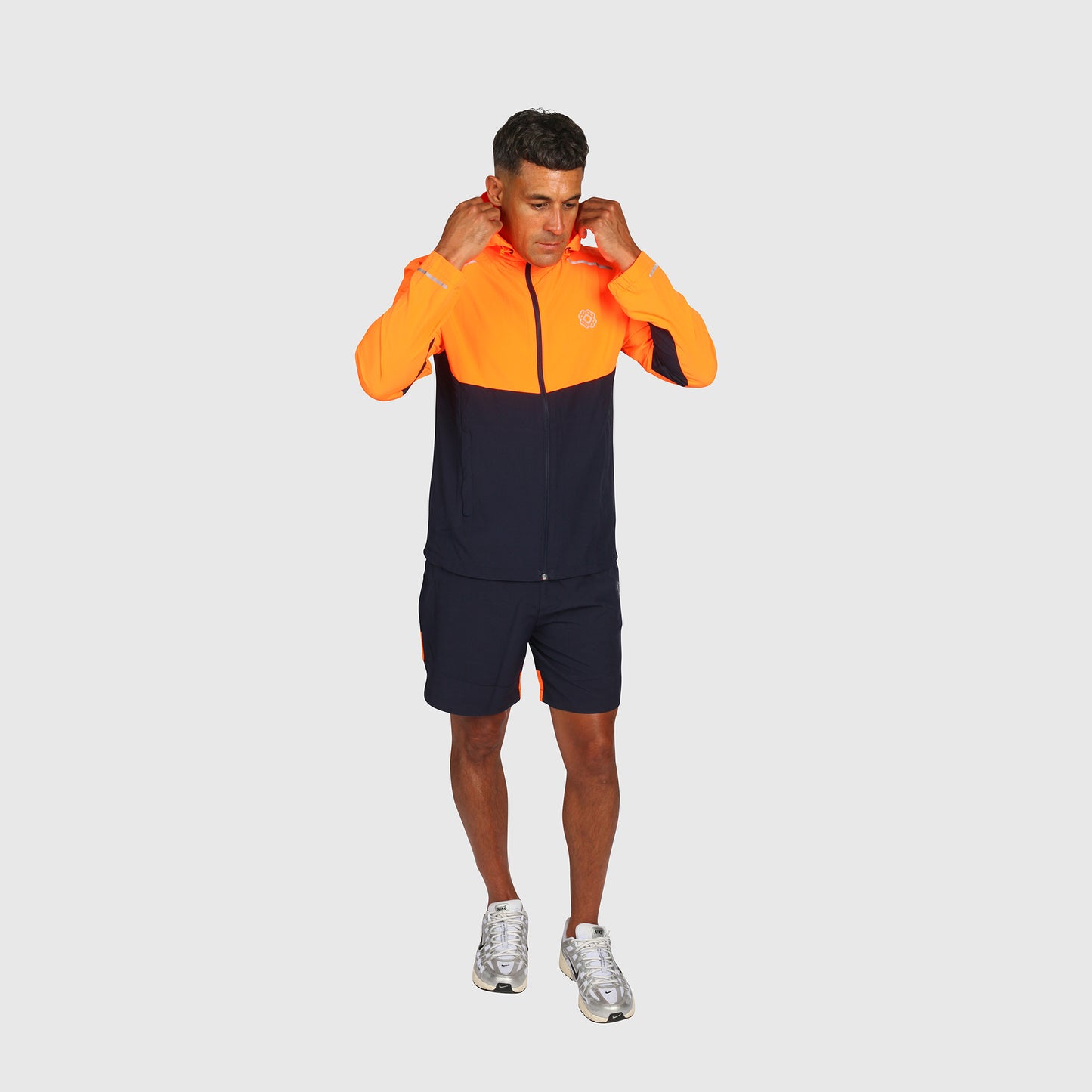 Tech Windbreaker- Orange & Navy