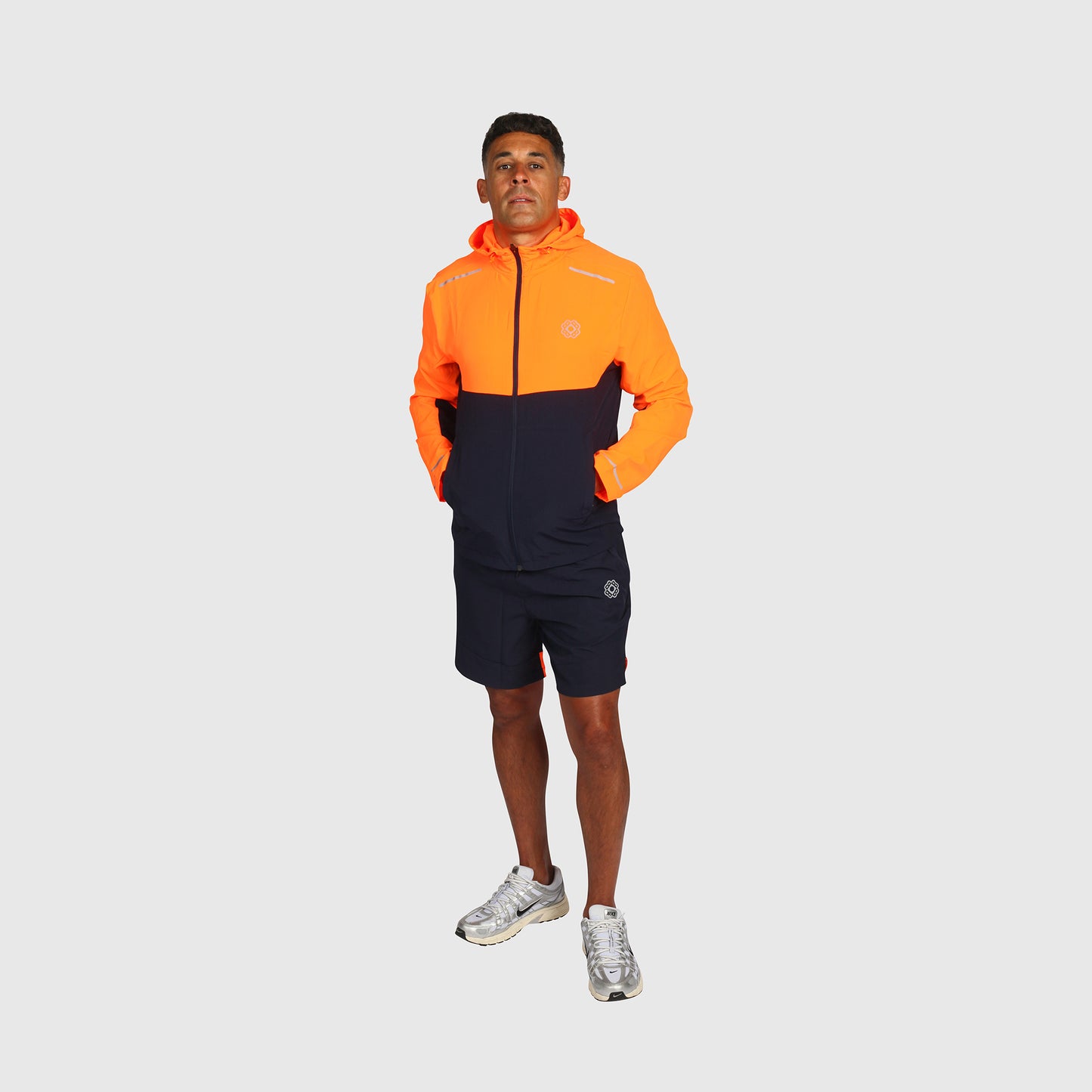 Tech Windbreaker- Orange & Navy
