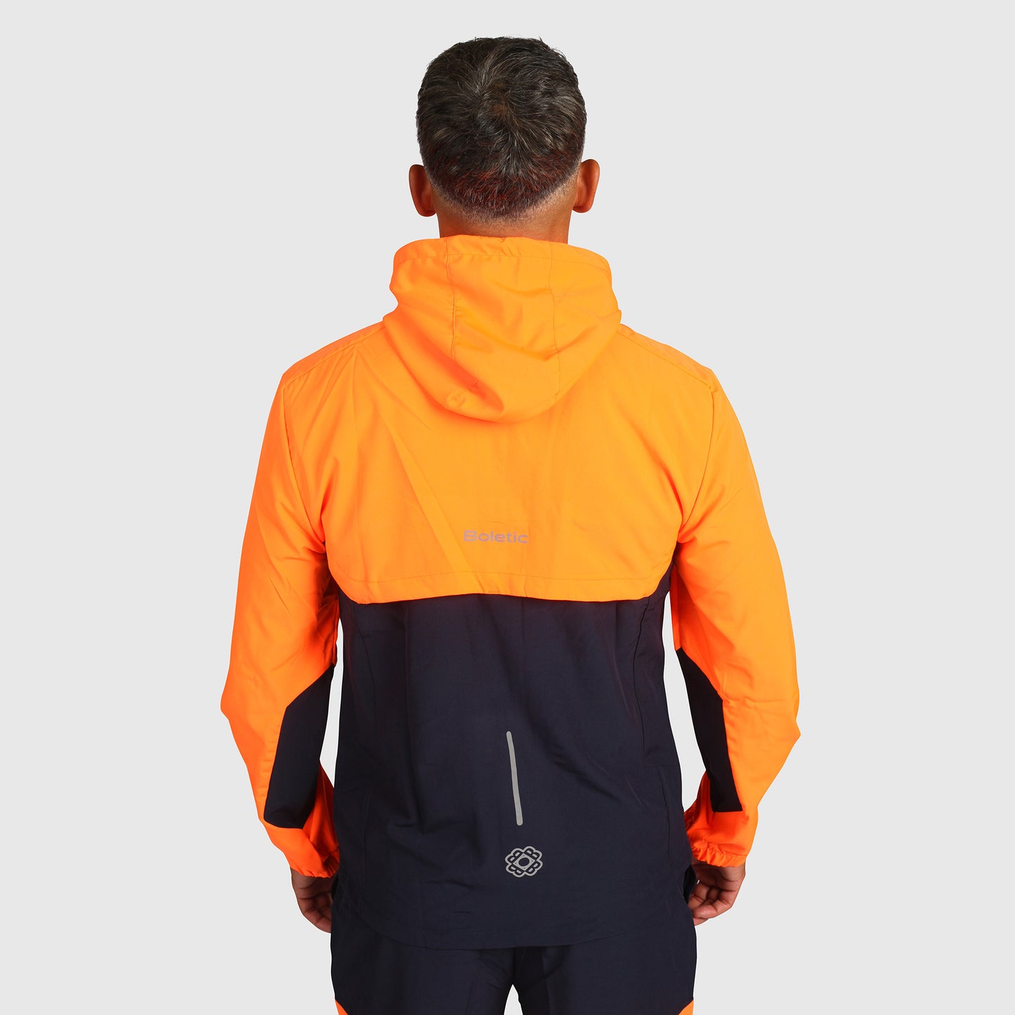 Tech Windbreaker- Orange & Navy