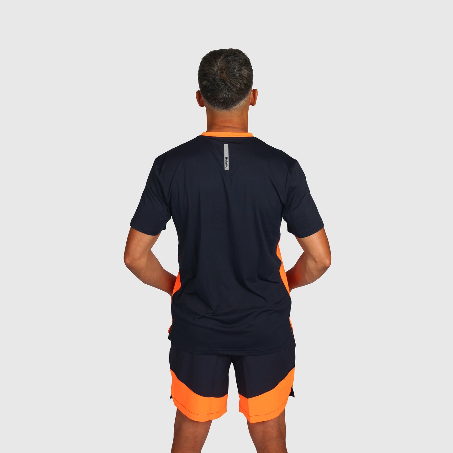 Tech T Shirt- Orange & Navy