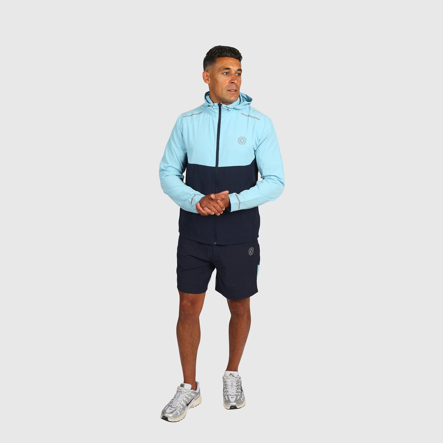Tech Windbreaker- Sky Blue & Navy