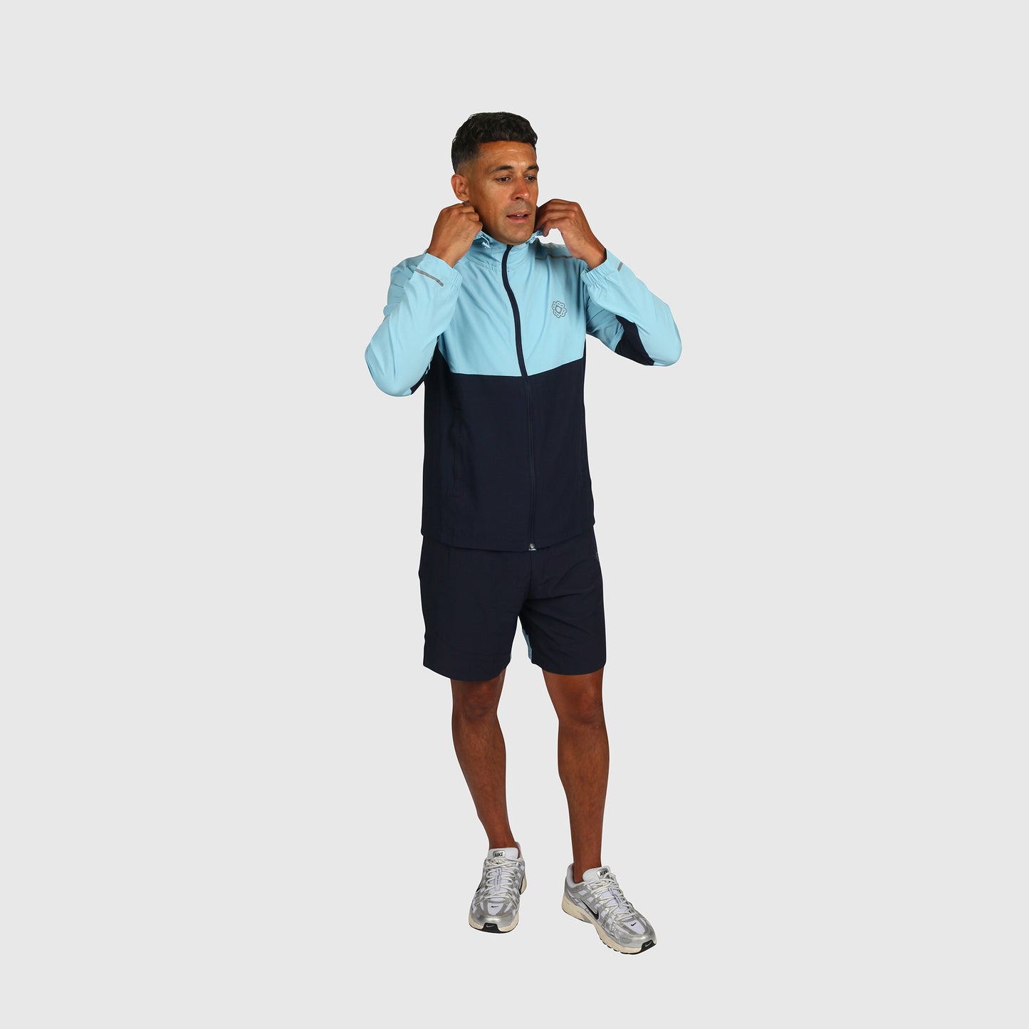 Tech Windbreaker- Sky Blue & Navy