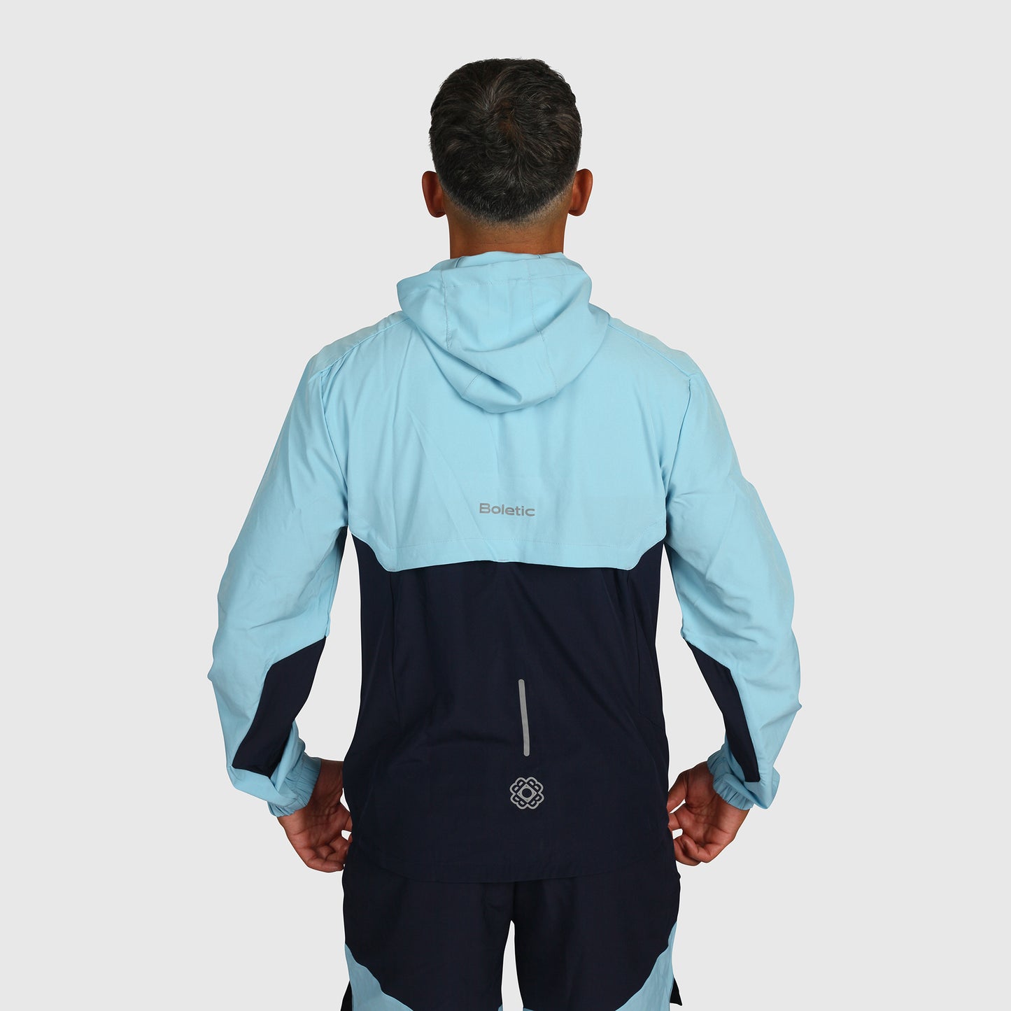Tech Windbreaker- Sky Blue & Navy