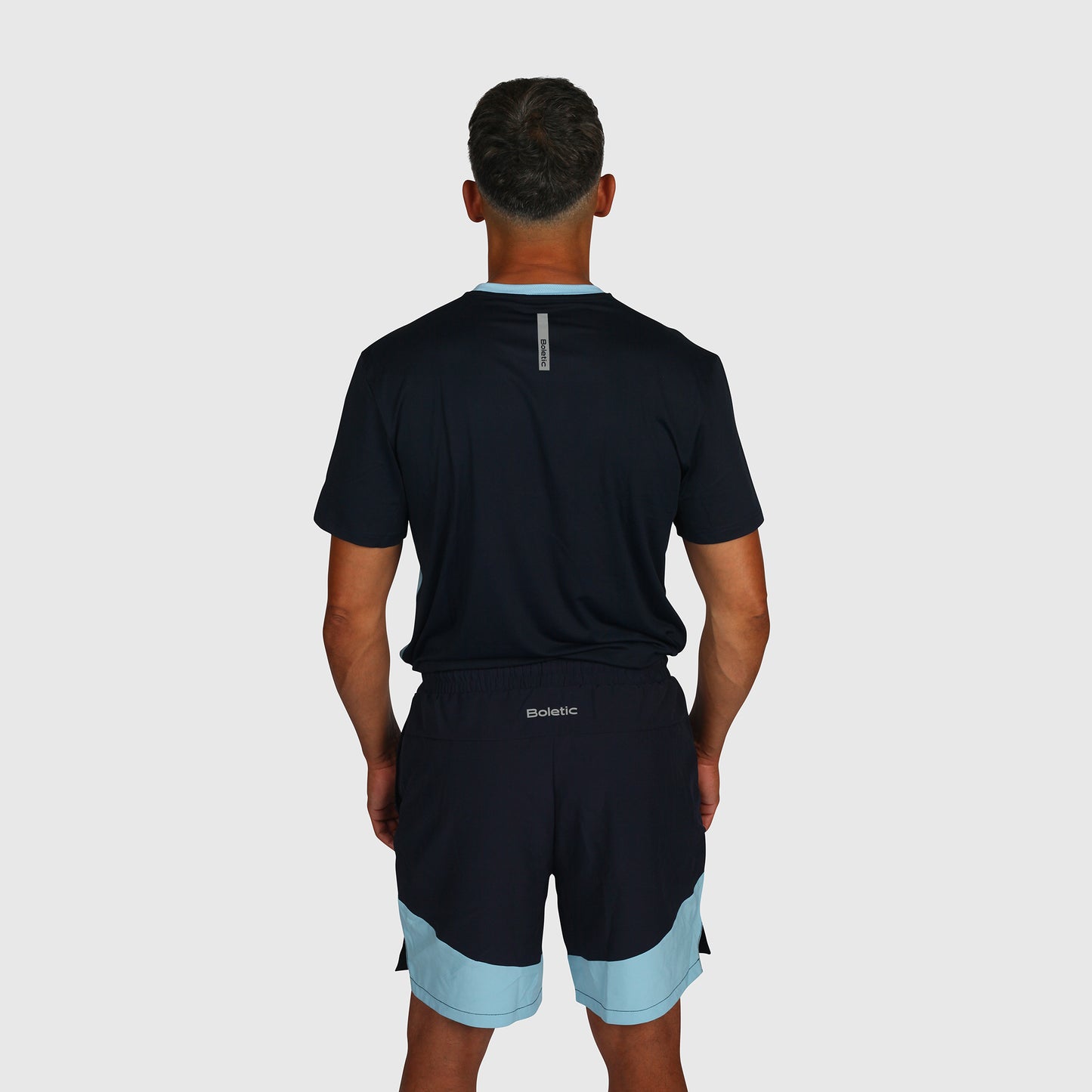 Tech T Shirt- Sky Blue & Navy