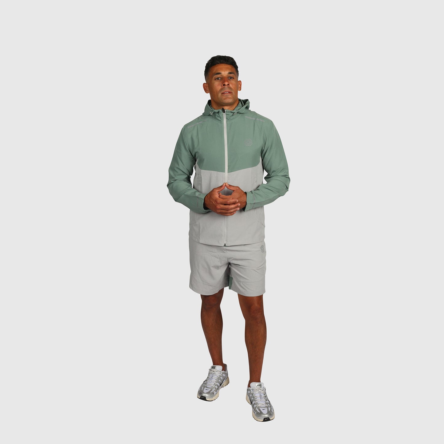 Tech Windbreaker- Grey & Teel