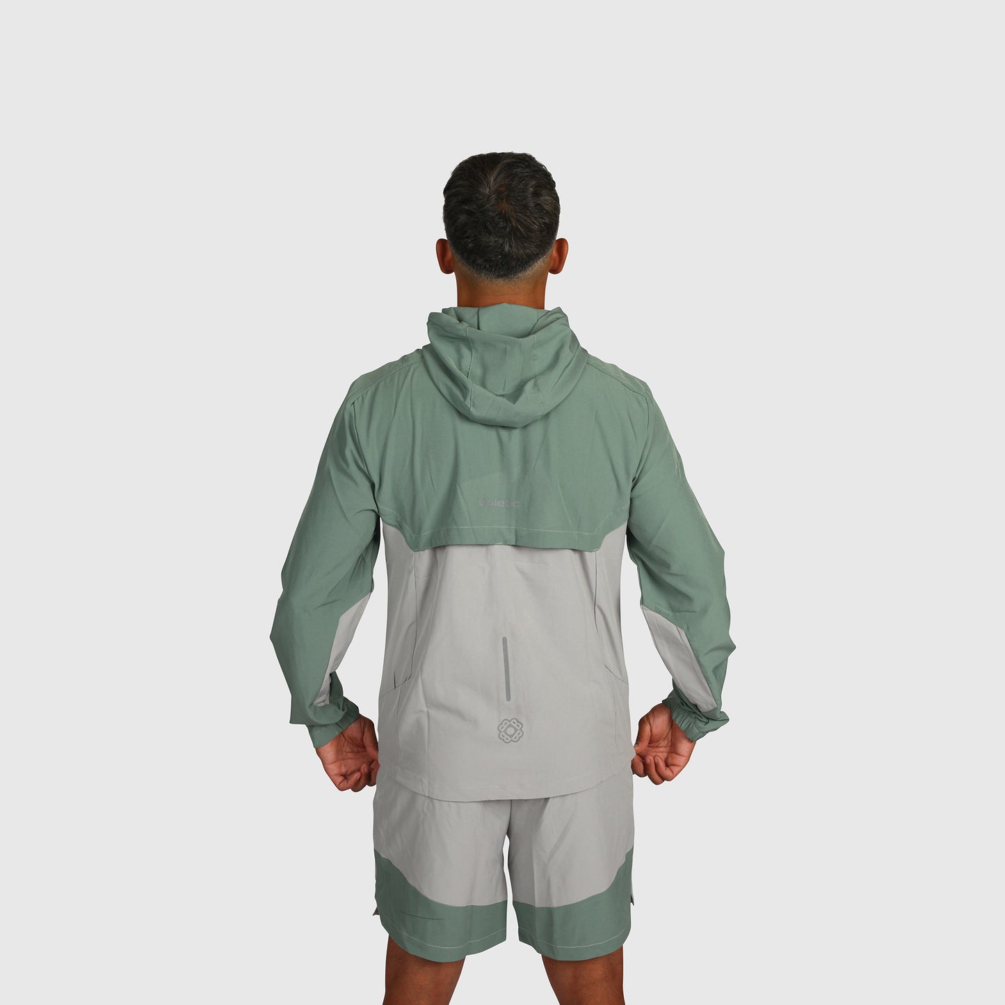 Tech Windbreaker- Grey & Teel
