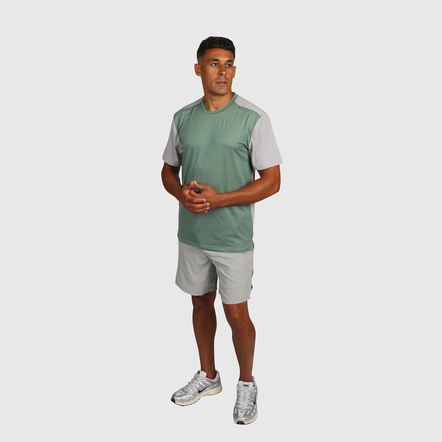 Tech T Shirt- Grey & Teel
