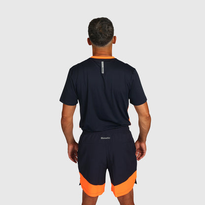 Tech Shorts- Orange & Navy