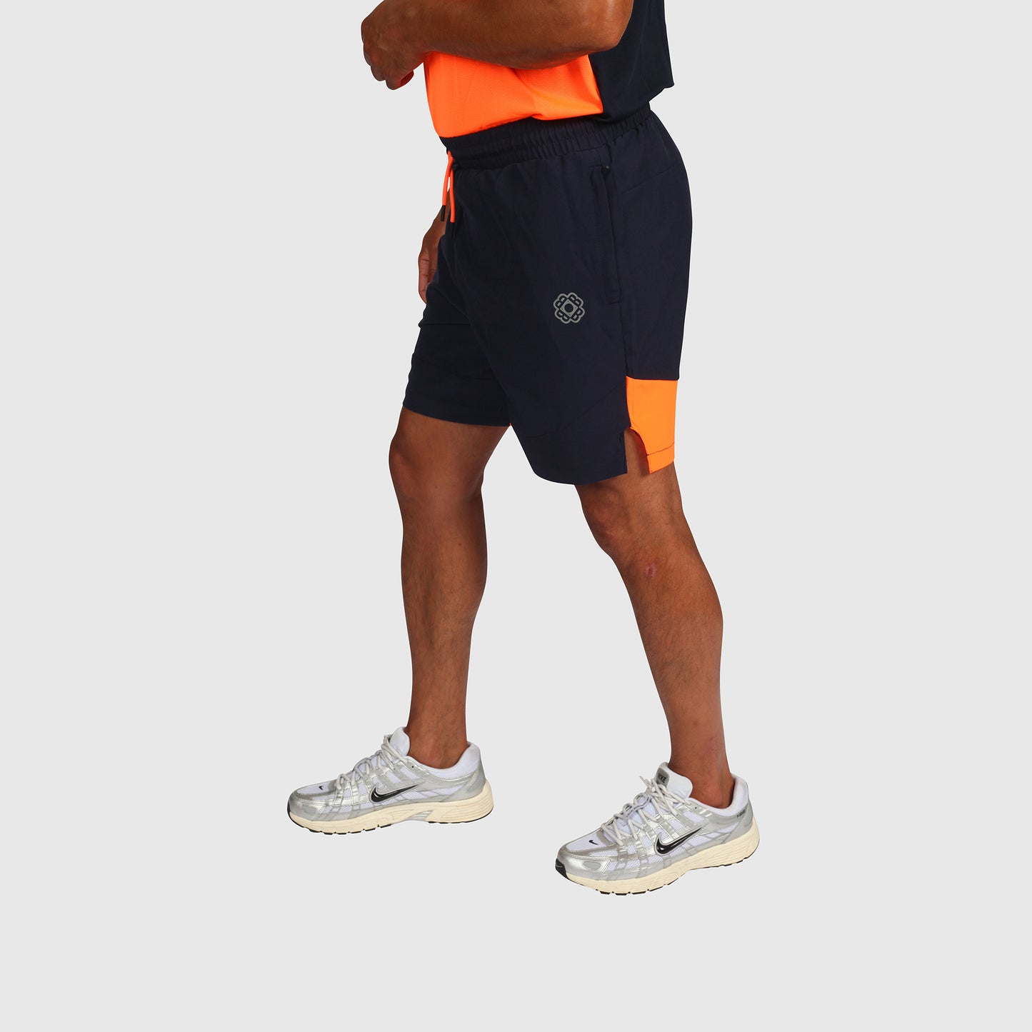 Tech Shorts- Orange & Navy