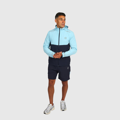Tech Windbreaker- Sky Blue & Navy