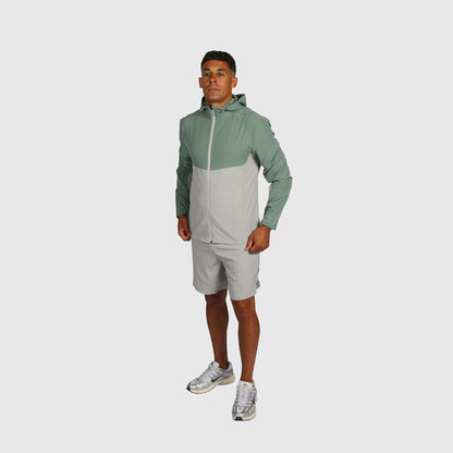 Tech Windbreaker- Grey & Teel