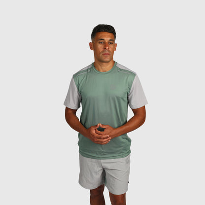 Tech T Shirt- Grey & Teel